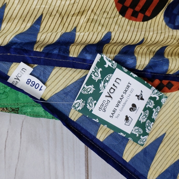 Darn Good Yarn Sari Silk Wrap Skirt Tea Goddess - Picture 7 of 16